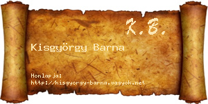 Kisgyörgy Barna névjegykártya